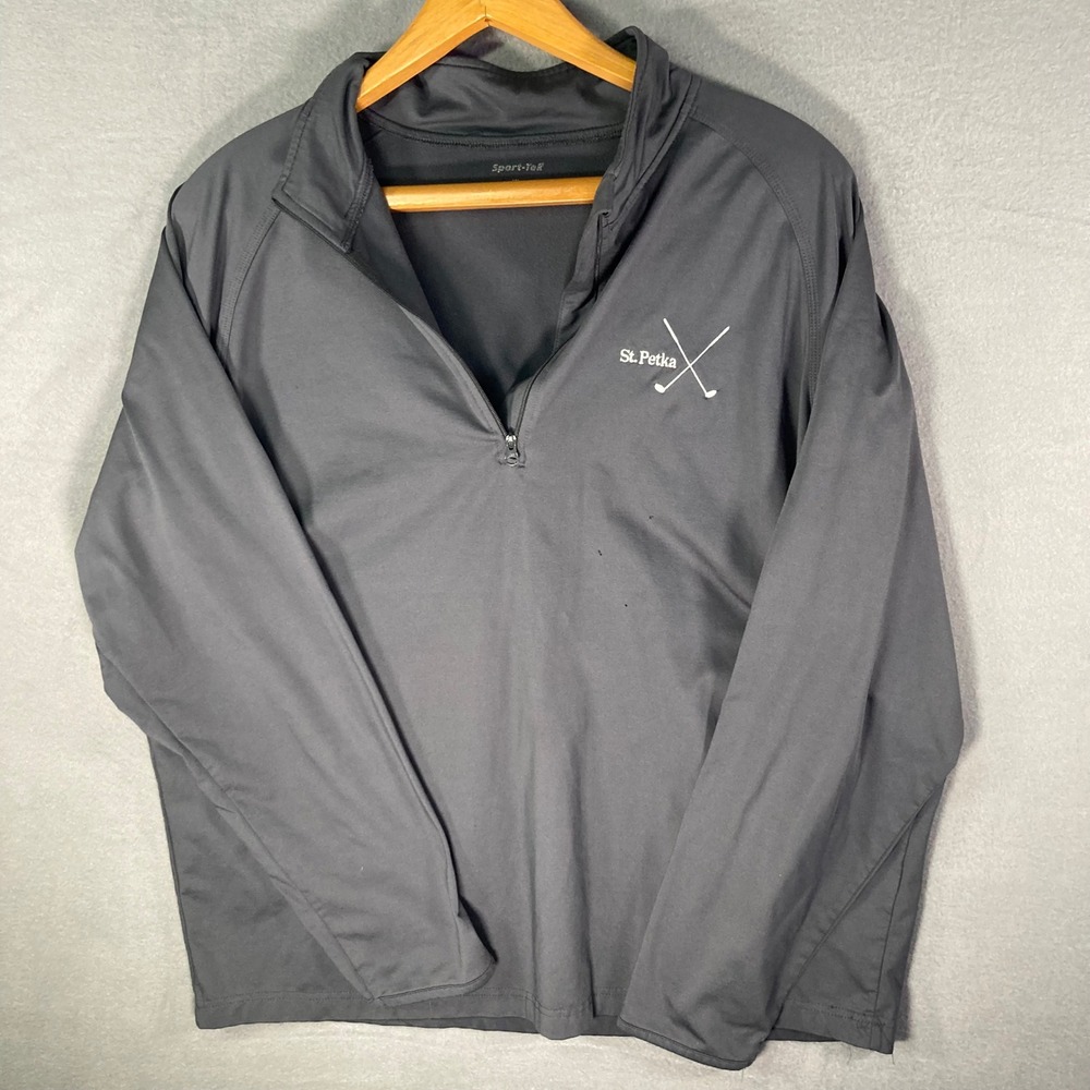 Sport-Tek XL Pullover Jacket St. Petka Golf Gray Athletic‎ Mens Golf